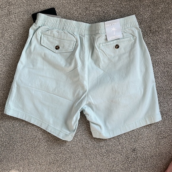 NWT Mens Surf and Swim Co Stretch Chino Shorts Size Medium Light Powder Blue. - Picture 2 of 9